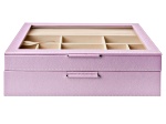 WOLF 2-Tier Jewelry Box with Window, Bangle Drawer, and LusterLoc
