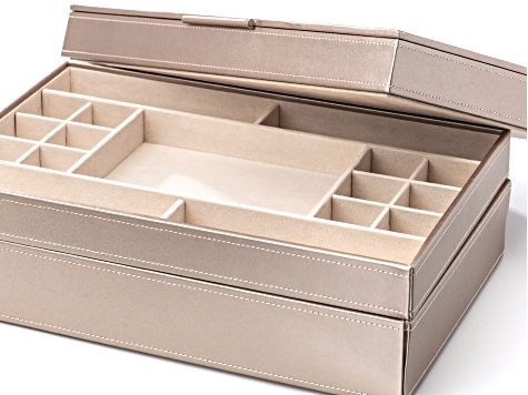 WOLF Stackable Jewelry Box with Window and LusterLoc (TM) in Rose Gold