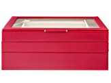 WOLF Stackable Jewelry Box with Window and LusterLoc (TM) in Red