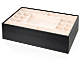 WOLF Stackable Jewelry Box with Window and LusterLoc (TM) in Black