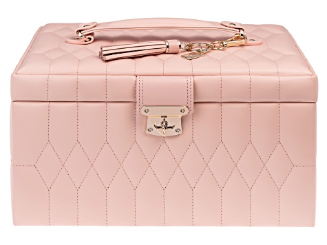 Caroline Medium Jewelry Box Rose Quartz By Wolf - WJB164 | JTV