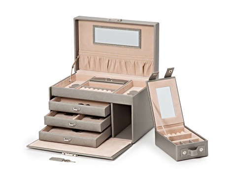 Heritage Small Jewelry Box in Pewter By Wolf - WJB166B | JTV