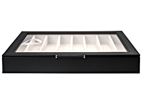 WOLF Large Necklace & Bracelet Box with Window and LusterLoc (TM) in Black