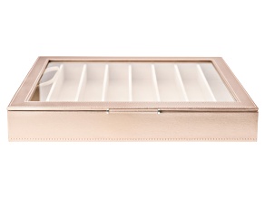 WOLF Large Necklace & Bracelet Box with Window and LusterLoc (TM) in Rose Gold