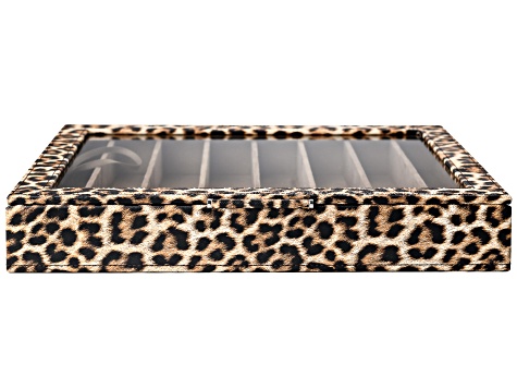 WOLF Large Necklace & Bracelet Box with Window in Leopard Print