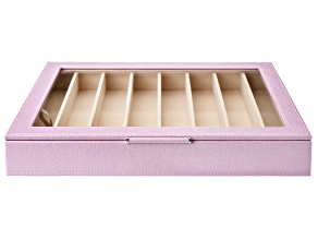 WOLF Large Necklace & Bracelet Box with Window and LusterLoc (TM) in Lavender Shimmer