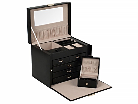 Heritage Medium Jewelry Box in Black By Wolf - WJB168A | JTV