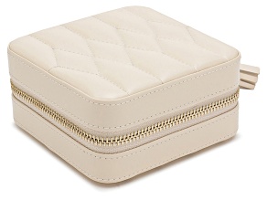 WOLF Caroline Zip Jewelry Case in Ivory