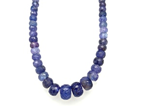 Tanzanite Faceted 4x5-8x11MM Bead Strand with silver clasp, Approximately 14 Inches