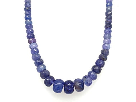 Tanzanite Faceted 4x5-8x11MM Bead Strand with silver clasp, Approximately 14 Inches