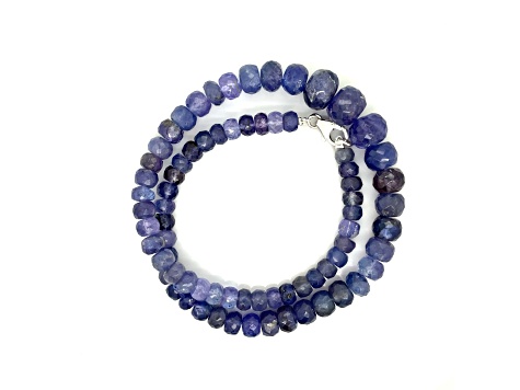 Tanzanite Faceted 4x5-8x11MM Bead Strand with silver clasp, Approximately 14 Inches