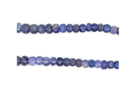 Tanzanite Faceted 4x5-8x11MM Bead Strand with silver clasp, Approximately 14 Inches