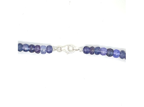 Tanzanite Faceted 4x5-8x11MM Bead Strand with silver clasp, Approximately 14 Inches