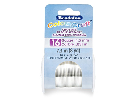 ColourCraft Wire, 16 gauge Silver Plated Tarnish Resistant, 8 yd spool