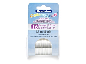 ColourCraft Wire, 16 gauge Silver Plated Tarnish Resistant, 8 yd spool