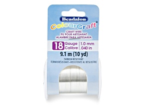 ColourCraft Wire, 18 gauge Silver Plated Tarnish Resistant, 10 yd spool