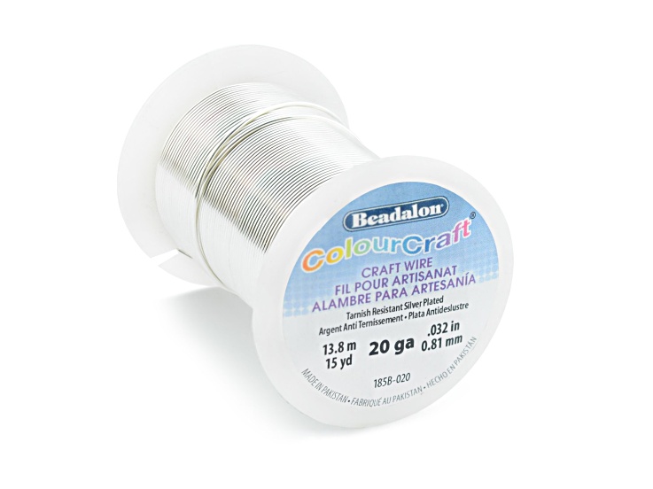 ColourCraft Wire, 20 gauge Silver Plated Tarnish Resistant, 15 yd spool