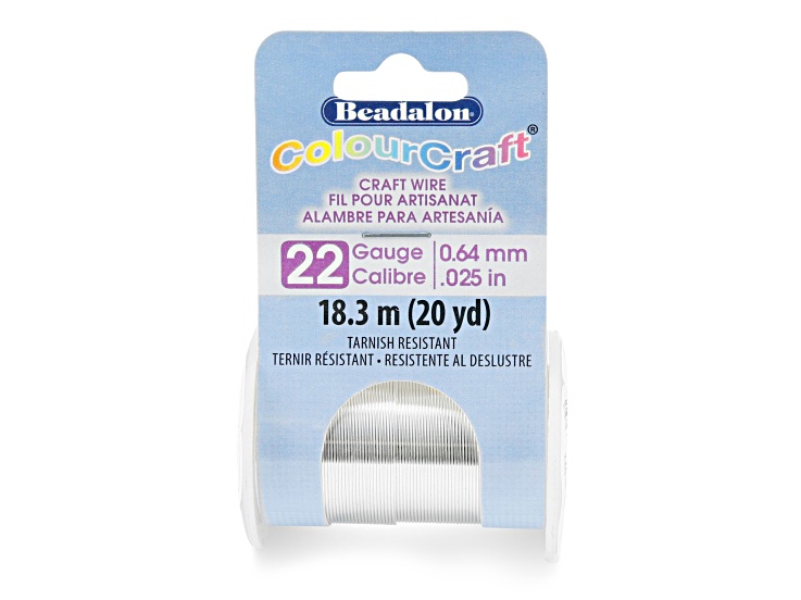 ColourCraft Wire, 22 gauge Silver Plated Tarnish Resistant, 20 yd spool
