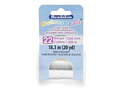 ColourCraft Wire, 22 gauge Silver Plated Tarnish Resistant, 20 yd spool