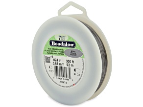 7 Strand Stainless Steel Bead Stringing Wire, .024 in, Bright, 300ft