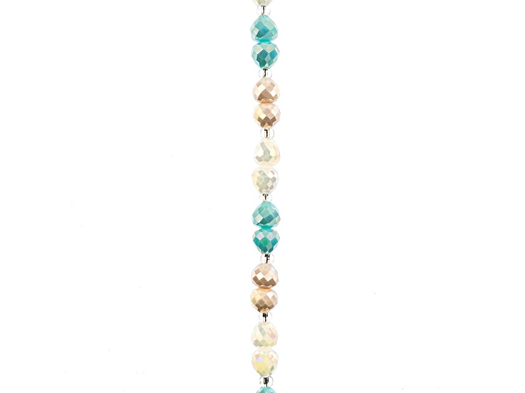 Crystal Lane DIY Assorted Pastel Colors 8mm Pears 7" Glass Garden Bead Strand