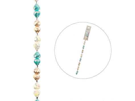 Crystal Lane DIY Assorted Pastel Colors 8mm Pears 7" Glass Garden Bead Strand