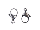 John Bead 12x7mm Silver Stainless Steel Lobster Clasps 8 Pieces