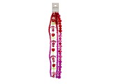 Crystal Lane DIY Red & Purple Mix Tulip Flowers Rondelle 7" Glass Garden Bead Strands