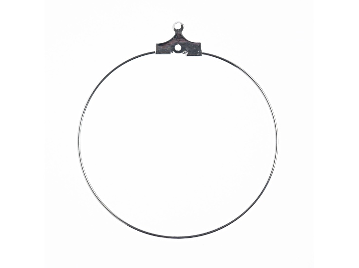 John Bead Must Have Findings 38mm Silver Tone Iron Large Earring Hoops 10 Pieces