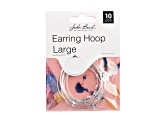 John Bead Must Have Findings 38mm Silver Tone Iron Large Earring Hoops 10 Pieces