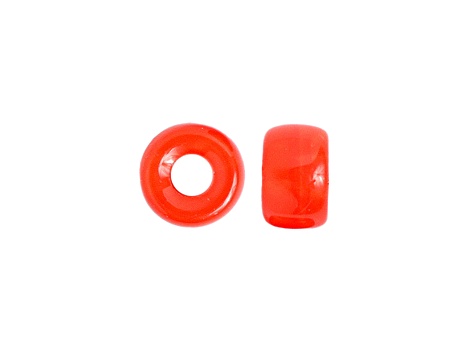 9mm Opaque Orange Glass Pony Beads, 100pcs