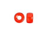 9mm Opaque Orange Glass Pony Beads, 100pcs