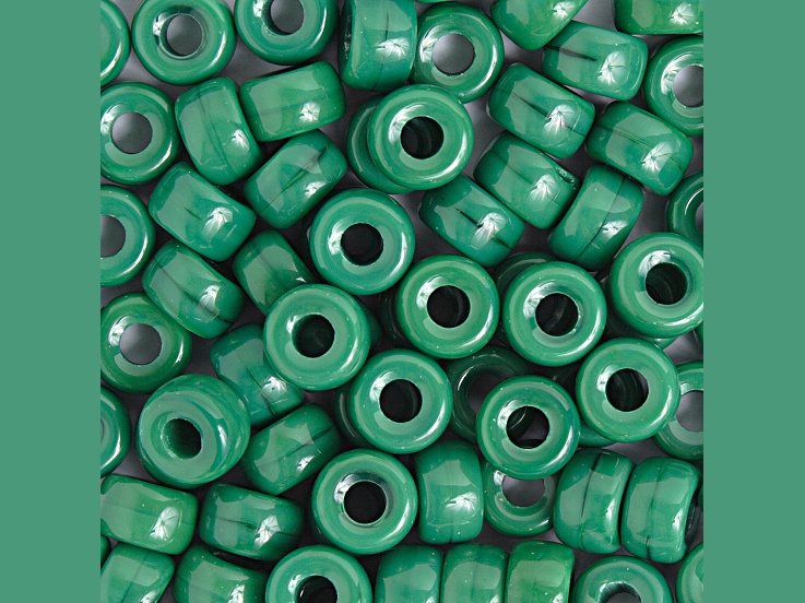 6mm Czech Glass Mini Pony Beads 100pc, Light Green