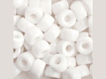 9mm Opaque White Glass Pony Beads, 100pcs