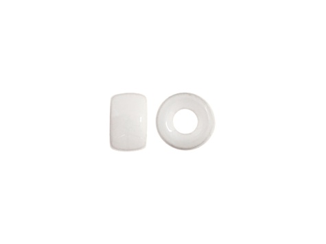 9mm Opaque White Glass Pony Beads, 100pcs