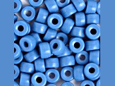9mm Opaque Medium Blue Glass Pony Beads, 100pcs