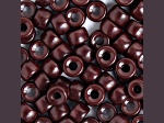 9mm Opaque Chocolate Brown Glass Pony Beads, 100pcs