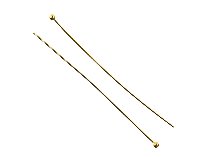 John Bead Must Have Findings 22 Gauge 2" Gold Tone Brass Ball Head Pins 60 Pieces