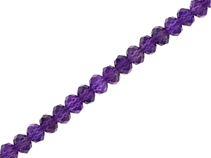 Amethyst 4mm Faceted Rondelles Bead Strand, 12.5" strand