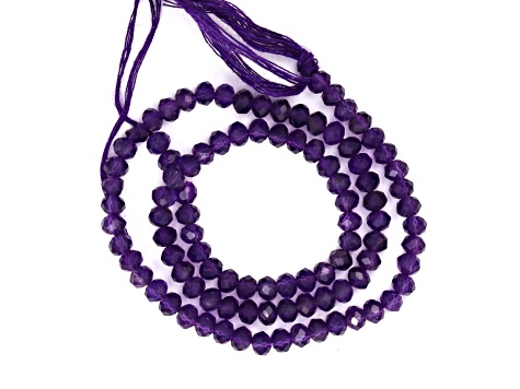 Amethyst 4mm Faceted Rondelles Bead Strand, 12.5" strand