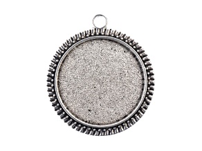John Bead Must Have Findings 32mm Silver Tone Iron Round Pendant Frames 3 Pieces