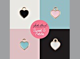 10-Piece Sweet & Petite Pink Hearts Small Gold Tone Enamel Charms