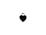 10-Piece Sweet & Petite Black Hearts Small Gold Tone Enamel Charms