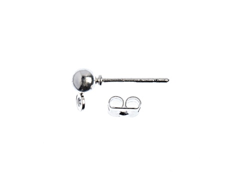 John Bead Must Have Findings 16x5mm Silver Tone Brass Earring Post Balls 12 Pieces