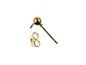 John Bead Must Have Findings 16x5mm Gold Tone Brass Earring Posts with Ball 12 Pieces