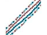 Crystal Lane DIY 4mm Purple & Blue Mix Glass Bicone 7" Designer 4 Bead Strands