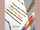 Crystal Lane DIY 4mm Purple & Blue Mix Glass Bicone 7" Designer 4 Bead Strands
