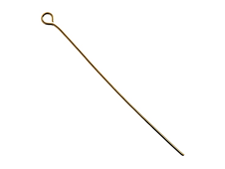 John Bead Must Have Findings 20 Gauge 2" Gold Tone Iron Eye Pins 60 Pieces
