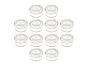 12 Pieces Mini Round Plastic Jewelry Storage Organizer Clear Containers with Lid 3x1.2cm