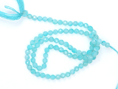 Amazonite 3.5mm Faceted Rounds Bead Strand, 12.5" strand length